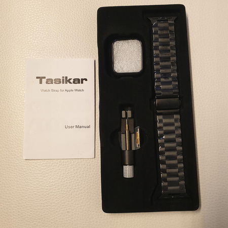 Pasek Tasikar do Apple Watch 3 42mm, Watch 2 42mm, Watch 1 42mm 38mm czarny
