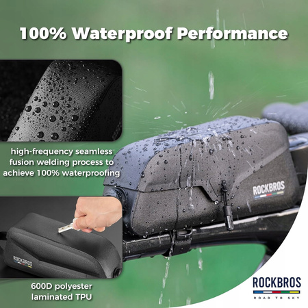 Sakwa rowerowa przednia Rockbros TORBA NA RAMĘ ROWERU MTB LEKKA BK S 0,6l