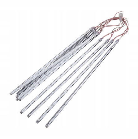 Białe Lampki Świąteczne LED Deszcz Meteorytów 8 Sztuk 50 cm