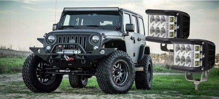 2 x Halogen lampa robocza LED 36W Migające boki stroboskop