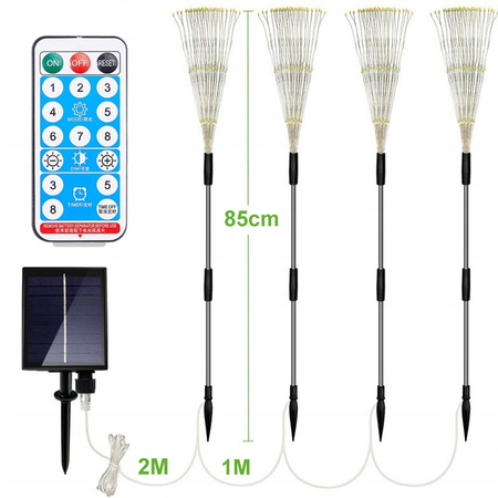  4x LAMPA SOLARNA OGRODOWA DRZEWKO DMUCHAWIEC FAJERWERKI 480LED ZIMNY BIAŁY
