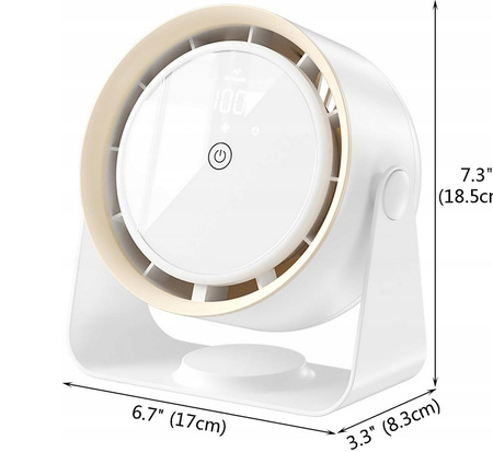 WIATRAK LED biurkowy USB-C mini wentylator cichy mocny WIATRACZEK