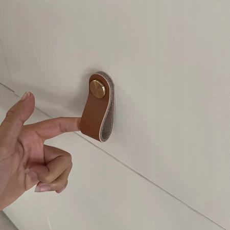 5x uchwyty meblowe skórzane 14 cm brązowe uchwyty do mebli + śruby