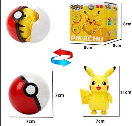 PIKACHU Pokemon Pokeball BOX + Składana Figurka Pokemony