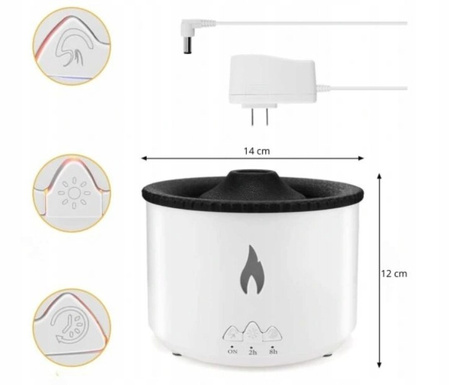Nawilżacz powietrza J-V19 DYFUZOR AROMA WULKAN do olejków 7 LED