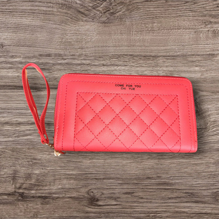 PORTFEL DAMSKI DUŻY PIKOWANY CZERWONY