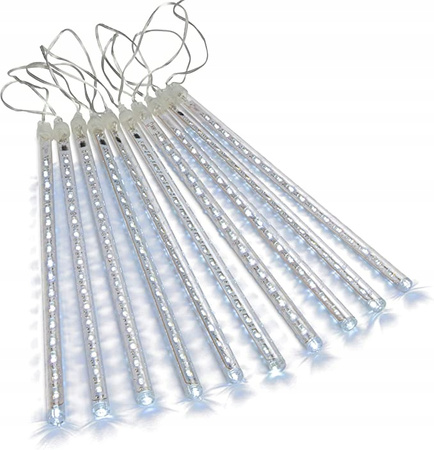 SOPLE METEORY BIAŁE CIEPŁE LED LAMPKI PADAJĄCY ŚNIEG 50cm Biały CIEPŁY