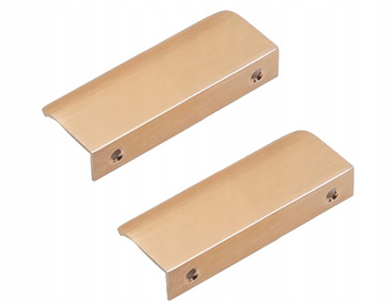 Uchwyt krawędziowy meblowy | Złoty mat | 80 mm | Minimalistyczny styl