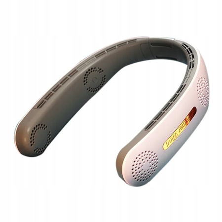 Mini wentylator na szyję przenośny bezłopatkowy biały