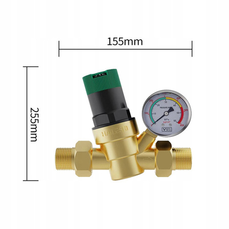 REDUKTOR CIŚNIENIA WODY Z MANOMETREM 1''/ 3/4'' CALA 3Ccc