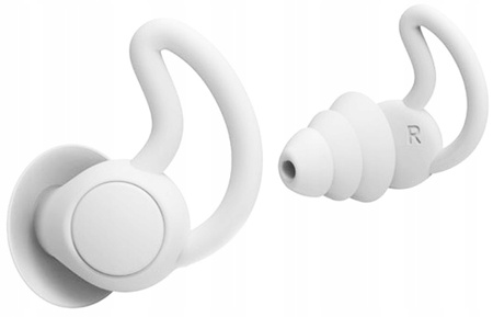 ZATYCZKI DO USZU STOPERY SILIKONOWE ETUI DO SNU PODRÓŻY WYCISZAJĄCE BIAŁE