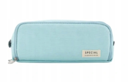 Piórnik szkolny potrójny saszetka kosmetyczka 3w1 BŁĘKITNY