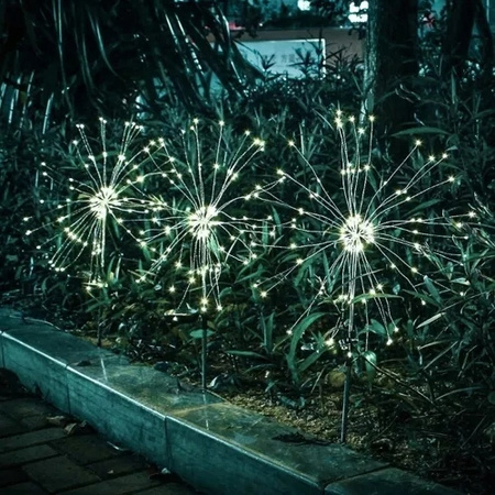Lampa Dmuchawiec Solarna LED Ogrodowa Drzewko Fajerwerki Solarne 2x150 LED