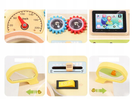  Tablica Manipulacyjna Drewniana Sensoryczna Montessori Edukacyjna Światełka