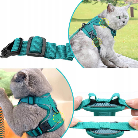 Szelki dla kota / psa WYGODNE BEZUCISKOWE S