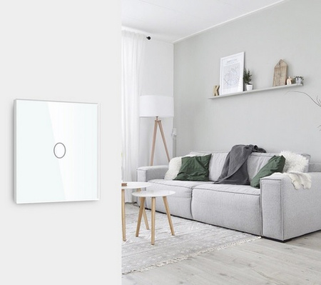  Szklany przełącznik włącznik dotykowy biały elegancki