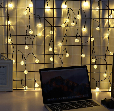 Girlanda solarna LED LANCUCH OGRODOWA Lampki Solarne 7M 50LED BIAŁY CIEPŁY