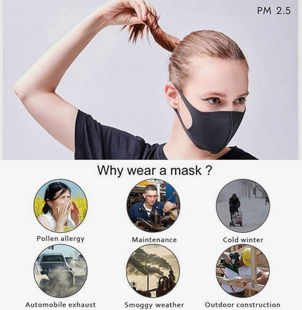 6X MASECZKA MASKA ANTYSMOGOWA OCHRONNA ROBOCZA NA TWARZ - WIELORAZOWA