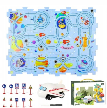 Gra planszowa z łamigłówką logiczną dla dzieci ulica samolot