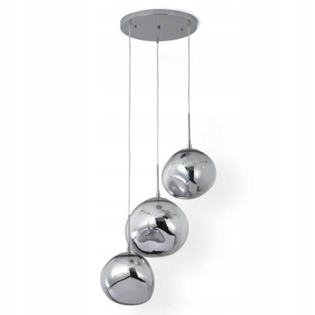 LAMPA SUFITOWA LAMPA SUFITOWA WISZĄCA 3 SREBRNE KULE
