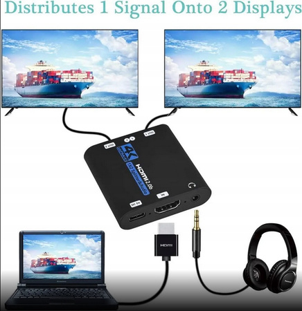 Splitter HDMI 2.0 1x2 Rozdzielacz ULTRA High Speed HDMI