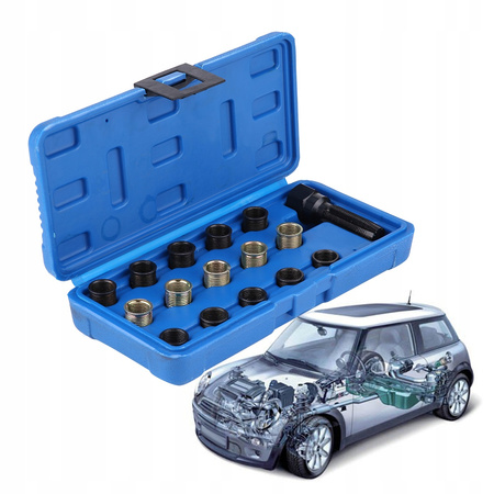 ZESTAW NAPRAWCZY GWINTÓW ŚWIEC ZAPŁONOWYCH 14MM X 1,25 16 ELEMENTÓW