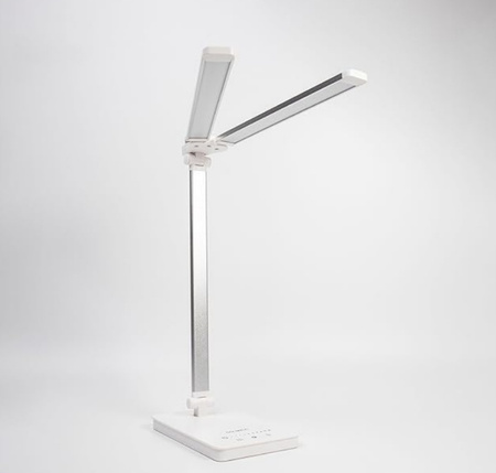LAMPA PODWÓJNA KREŚLARSKA BIURKOWA, LED BIAŁA POŁĄCZENIE USB