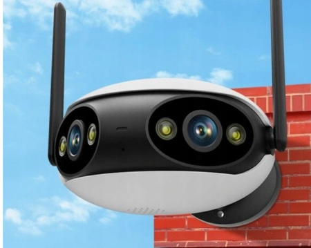 KAMERA 2W1 SZEROKI KĄT WIDZENIA 180° ZEWNĘTRZNA IP WIFI 2x 2MPX 4x ZOOM