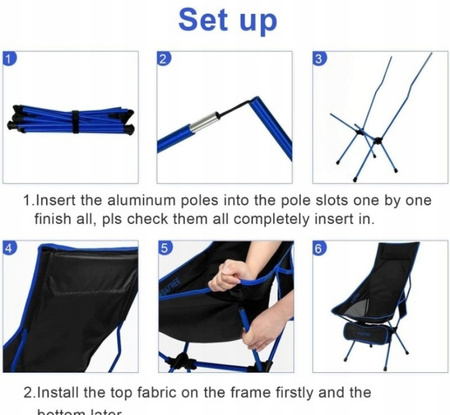 Ultralekkie składane krzesło turystyczne G4Free z oparciem i poduszką