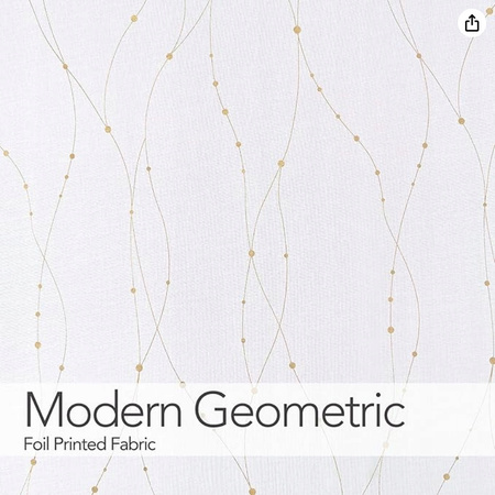 ZASŁONA FIRANA OKIENNA BIAŁA ZŁOTY WZÓR NA PRZELOTKACH 135X260 CM