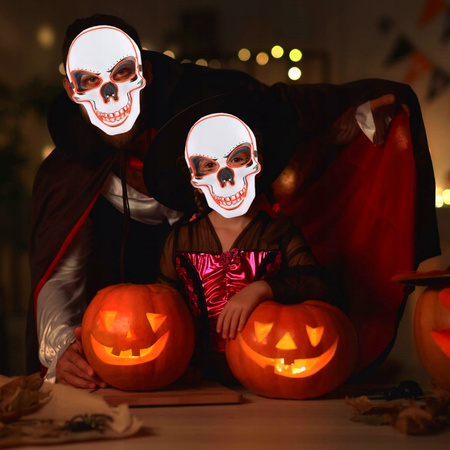 Maska na twarz MASKA Z CZASZKĄ plastik diabeł biały