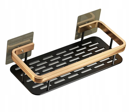 PÓŁKA ŁAZIENKOWA SAMOPRZYLEPNA CZARNO ZŁOTA