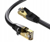 Kabel cat8 ethernet 2000MHz 7,5m czarny + zestaw do montażu