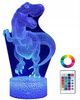 Lampka nocna 3D dinozaur Jurassic Park 16 kolorów+ Pilot USB lub baterie AA