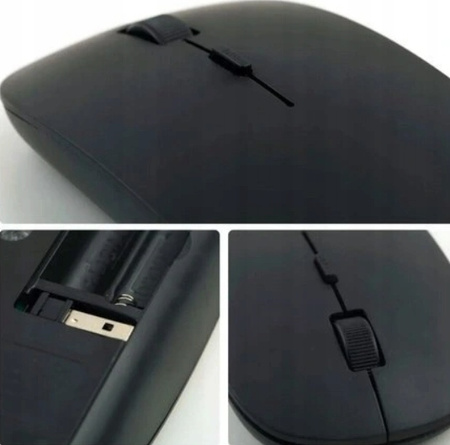 Mysz czarna bezprzewodowa komputerowa slim 100szt.