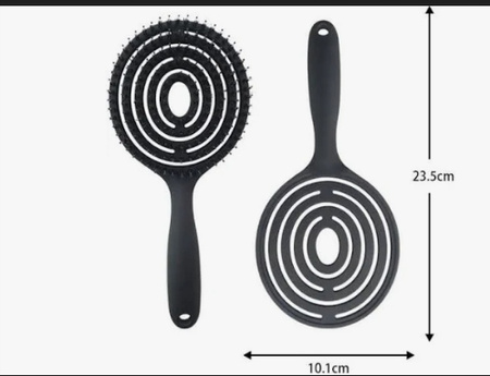 Szczotka Do Włosów Z Funkcją Masażu Głowy - Czarna