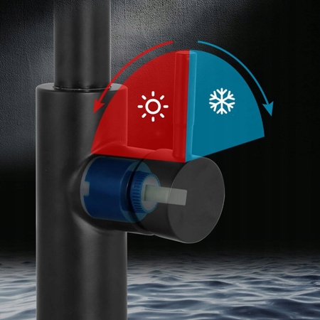 BATERIA KUCHENNA KRAN DO UMYWALKI WYCIĄGANA WYLEWKA MATOWY CZARNY