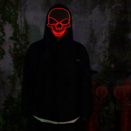 Maska na twarz MASKA Z CZASZKĄ plastik diabeł biały