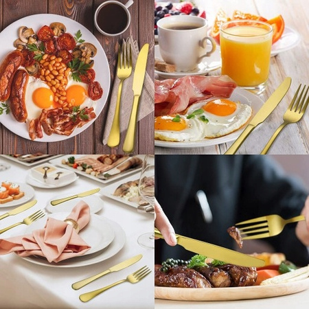 Zestaw komplet sztućców stalowych 24 szt. 6 osób serwis obiadowy sztućce