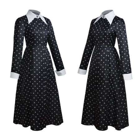 Wednesday Addams Strój Sukienka Cosplay przebranie halloween 140