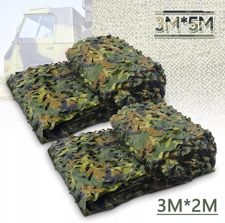 WOJSKOWA SIATKA MASKUJĄCA, SIATKA MASKUJĄCA, 2 X 3 M, DEKORACJA IMPREZOWA