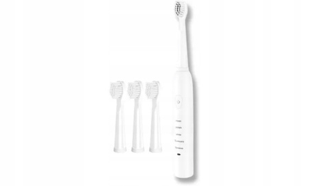 Szczoteczka Soniczna do zębów BIAŁA 5 TRYBÓW 4 KOŃCÓWKI IPX7 84tys r/min