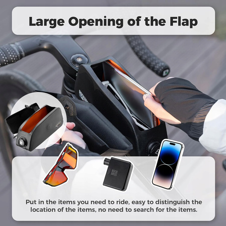 Sakwa rowerowa przednia Rockbros TORBA NA RAMĘ ROWERU MTB LEKKA BK S 0,6l