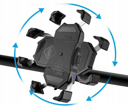  UCHWYT MOTOCYKLOWY NA TELEFON ANTYWIBRACYJNY ŁADOWARKĄ INDUKCYJNĄ 15W + USB