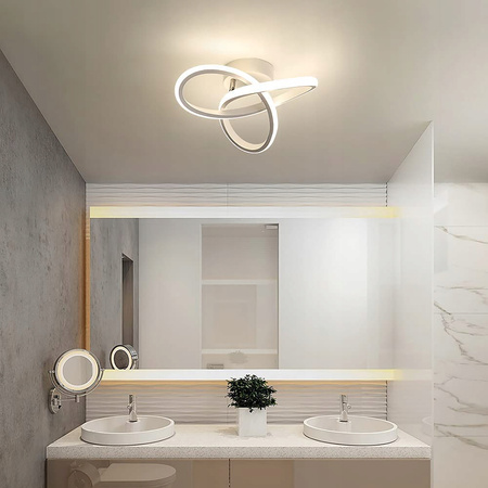 LAMPA SUFITOWA LED ŻYRANDOL LED 22W BIAŁY NOWOCZESNY 3000K 2500LM