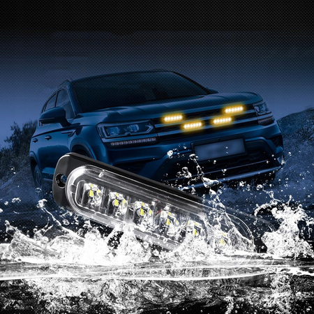 4x 6LED LAMPA POMARAŃCZOWA BŁYSKOWA OSTRZEGAWCZA PILOT STROBOSKOP PROGRAMY