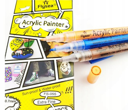  Marker akrylowy do ceramiki drewna kartonu metalu papieru Flysea 18 szt.