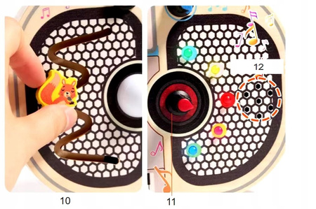 TABLICA MANIPULACYJNA PANEL SENSORYCZNY DREWNIANY KONTROLER LED PRZEŁĄCZNIK