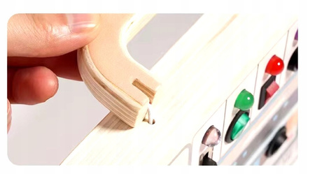 TABLICA MANIPULACYJNA PANEL SENSORYCZNY DREWNIANY KONTROLER LED PRZEŁĄCZNIK