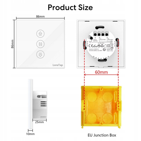 : LoraTap ZigBee Tuya Inteligentny Przełącznik Zasłon rolet